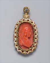 Two-Sided Pendant with Jesus and Virgin Mary, 18th century, Italian, Sicilia, Gold, enamel, and