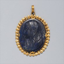 Pendant with Cameo of a Roman Woman, probably early 19th century, European, Europe, Gold filigree