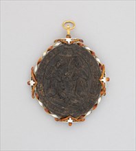 Two-Sided Pendant with Adoration and Baptism of Christ, 18th century (?), mount: 19th century,