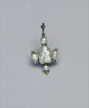 Pendant Shaped as a Dove, 17th century, French or Flemish, France, Baroque pearls, gold, and