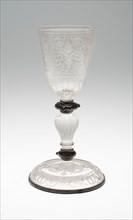 Goblet, 19th century, Austrian, Vienna, Vienna, Rock crystal, stones, and silver, H. 26.3 cm (10
