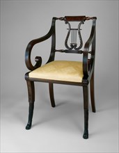 Armchair, c. 1815, American, 18th/19th century, New York, New York, Mahogany, 83.8 × 49.5 × 53.3 cm
