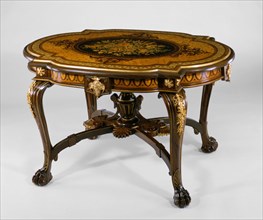 Center Table, c. 1862, Marquetry top by Joseph Cremer, French, active 1836–1878, Paris, France,