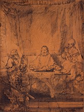 Supper at Emmaus, 1654, Rembrandt van Rijn, Dutch, 1606-1669, Holland, Copper etching plate, 213 x