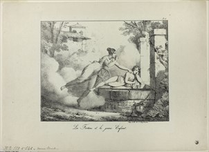 Fortune and the Young Child, 1818, Horace Vernet, French, 1789-1863, France, Lithograph in black on