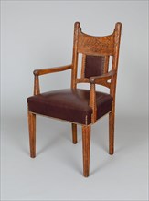 Armchair, c. 1885, A. H. Davenport & Co., American, 1875–1910, Design attributed to Francis H.