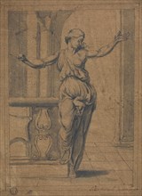 Lucretia, n.d., After Raffaello Sanzio, called Raphael, Italian, 1483-1520, Italy, Pen and black