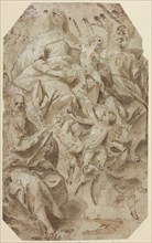 Madonna and Child with Saints, n.d., Attributed to Giovanni Battista Carlone, Italian, 1592-1677,