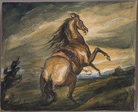 Rearing Horse, 1817, Attributed to Edwin Henry Landseer (English, 1802-1873), after Anthony van