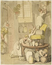 Stealing the Preserves, 1815/20, Thomas Rowlandson, English, 1756-1827, England, Pen and red and