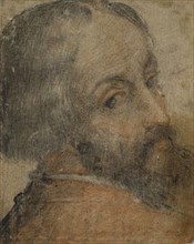Portrait of Bearded Man (Lodovico Ariosto?), 1550/59, Italian, Mid-16th Century, Italy, Red and