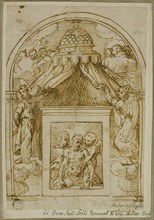 Tabernacle with Man of Sorrows, c. 1535, Circle of Domenico Campagnola, Italian, c. 1500-1564,