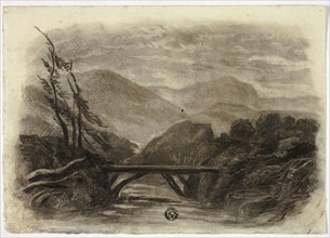Mountain Stream with Small Bridge I, c. 1855, Elizabeth Murray, English, c. 1815-1882, England,