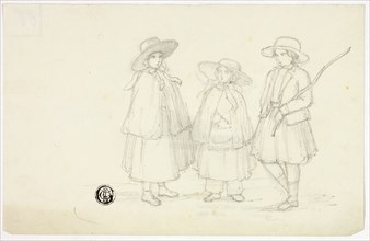 Three Little Girls, n.d., Elizabeth Murray, English, c. 1815-1882, England, Graphite on ivory laid