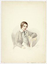 Youth Leaning on Chair, 1852, Elizabeth Murray, English, c. 1815-1882, England, Brush and