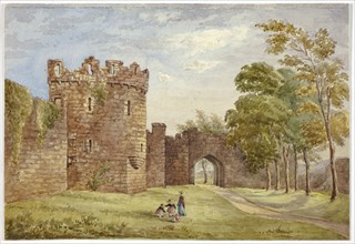 Gateway, Beauman’s Castle, 1845, Elizabeth Murray, English, c. 1815-1882, England, Watercolor over
