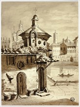 Venetian View, n.d., Elizabeth Murray, English, c. 1815-1882, England, Brush and brown ink and