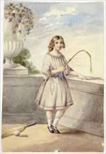 Young Girl with Crop and Cricket Bat, n.d., Elizabeth Murray, English, c. 1815-1882, England,