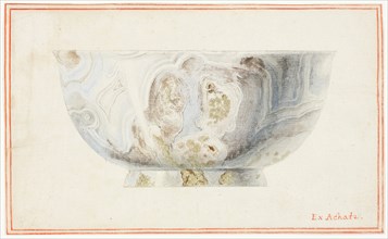 Agate Bowl, n.d., Giuseppe Grisoni, Italian, born Flanders, 1699-1769, Flanders, Gouache over black