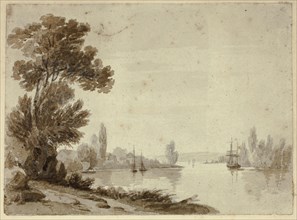 River Scene with Boats, n.d., William Henry Stothard Scott of Brighton (English, 1783-1850), or
