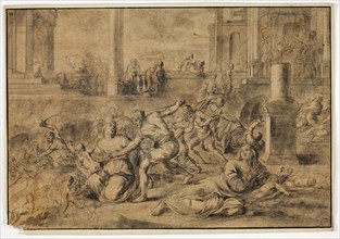 Massacre of the Innocents, n.d., Unknown Artist, Flemish or French, 17th century, Flanders, Pen and