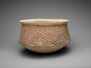 Shoulder Cauldron with Diagonal Basketry Pattern, A.D. 950/1150, Hohokam, Sacaton Red-on-buff,