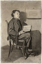 Boy Reading (Jeune Garçon Lisant), c. 1861, François Bonvin, French, 1817-1887, France, Black