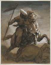 Turkish Cavalier in Combat, c. 1818, Jean Louis André Théodore Géricault, French, 1791-1824,