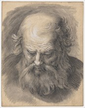 Study of the Head of a Bearded Man, 1595/1605, Abraham Bloemaert, Dutch, 1566-1651, Holland, Black