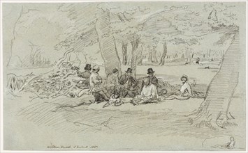 The Woodcutters’ Repast, 1815, John Linnell, English, 1792-1882, England, Black and white chalks on