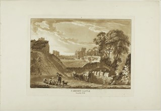 Cardiff Castle from the West, 1776, Paul Sandby, English, 1731-1809, England, Aquatint, with