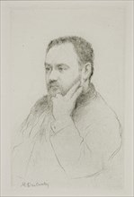 Portrait of Emile Zola, 1875, Marcellin Gilbert Desboutin, French, 1823-1902, France, Drypoint,