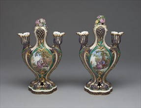 Pair of Vases (Pots Pourris à Bobèches), c. 1759, Sèvres Porcelain Manufactory, French, founded
