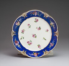 Plate, 1771, Sèvres Porcelain Manufactory, French, founded 1740, Sèvres, Soft-paste porcelain, dark