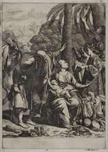 Rest on the Flight into Egypt, 1620/30, Jean Le Clerc (French, 1585/87-1633), after Carlo Saraceni