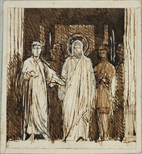 Christ with Pilate, n.d., Dominique Papety, French, 1815-1849, France, Pen and brown ink and wash