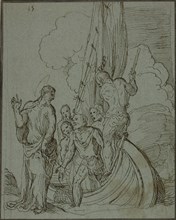 Christ Walking on the Water, Peter Following, c. 1550, Domenico Campagnola, Italian, c. 1500-1564,