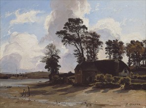 The Estuary Farm, 1830/35, Jules Dupré, French, 1811-1889, France, Oil on canvas, 13 1/4 × 18 1/2