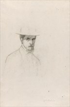 Self-Portrait with a Hat, c. 1879, Gustave Caillebotte, French, 1848-1894, France, Graphite on