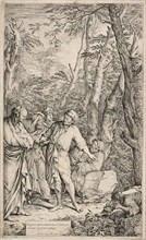 Diogenes Casting Away His Bowl, 1661–1662, Salvator Rosa, Italian, 1615-1673, Italy, Etching and