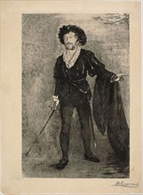 Faure in the Role of Hamlet, c. 1877, Henri Charles Guérard (French, 1846-1897), after Édouard