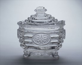 Covered Sugar Bowl, 1820/30, New England Glass Company, American, 1818–1888, Cambridge,