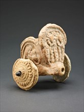 Toy Cart with Lion Charging a Warrior on the Side and Wheels with Lotus Motifs, 1st century B.C.,