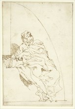 Prophet, n.d., Paul Troger, Austrian, 1698-1762, Austria, Pen and brown ink on ivory laid paper,