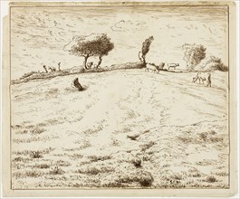 Landscape, Hillside in Gruchy, Normandy, 1869/70, Jean François Millet, French, 1814-1875, France,