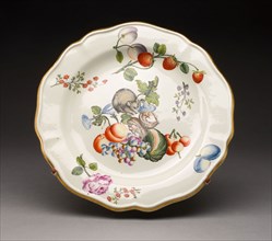 Plate, c. 1735, Du Paquier Porcelain Manufactory, Austria, 1718-1744, Vienna, Hard-paste porcelain,