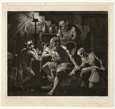Jupiter Visits with Philemon and Bacchus, 1809, Carl Russ, Austrian, 1779-1843, Austria, Etching