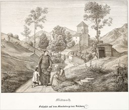 Wednesday: Footpath on the Mönchsberg Near Salzburg, 1823, Ferdinand Olivier, German, 1785-1841,