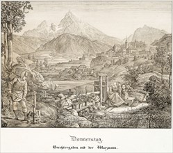 Thursday: Berchtesgaden and the Watzmann, 1823, Ferdinand Olivier, German, 1785-1841, Germany,