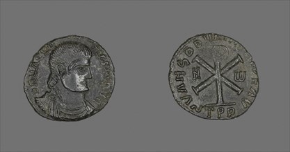 Coin Portraying Emperor Magnentius, AD 350/353, Roman, minted in Trier, Trier, Bronze, Diam. 2.5